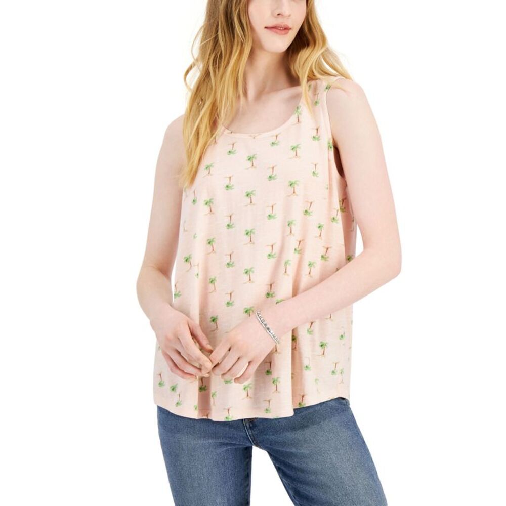 Style & Co Womens Cotton Printed Tank Top